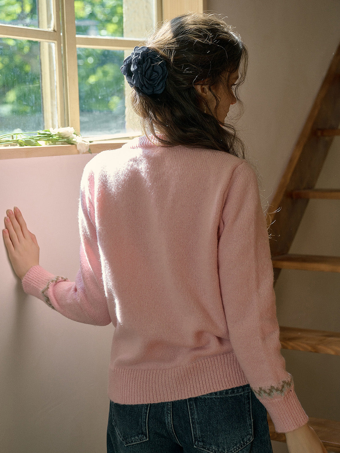 【Final Sale】Zoey Round Neck Bow Patter Sweater