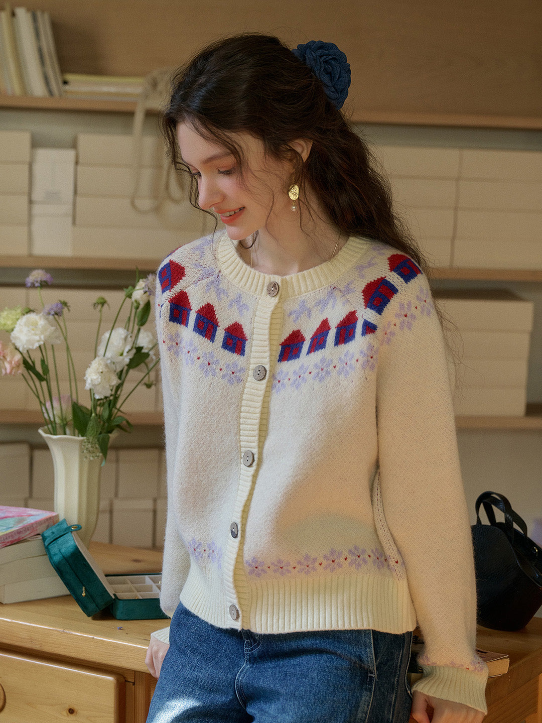 【Final Sale】Lorelai Round Neck Winter Patter Sweater