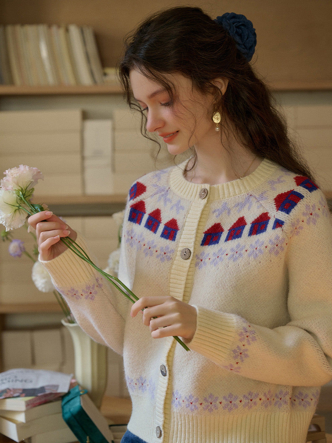 【Final Sale】Lorelai Round Neck Winter Patter Sweater