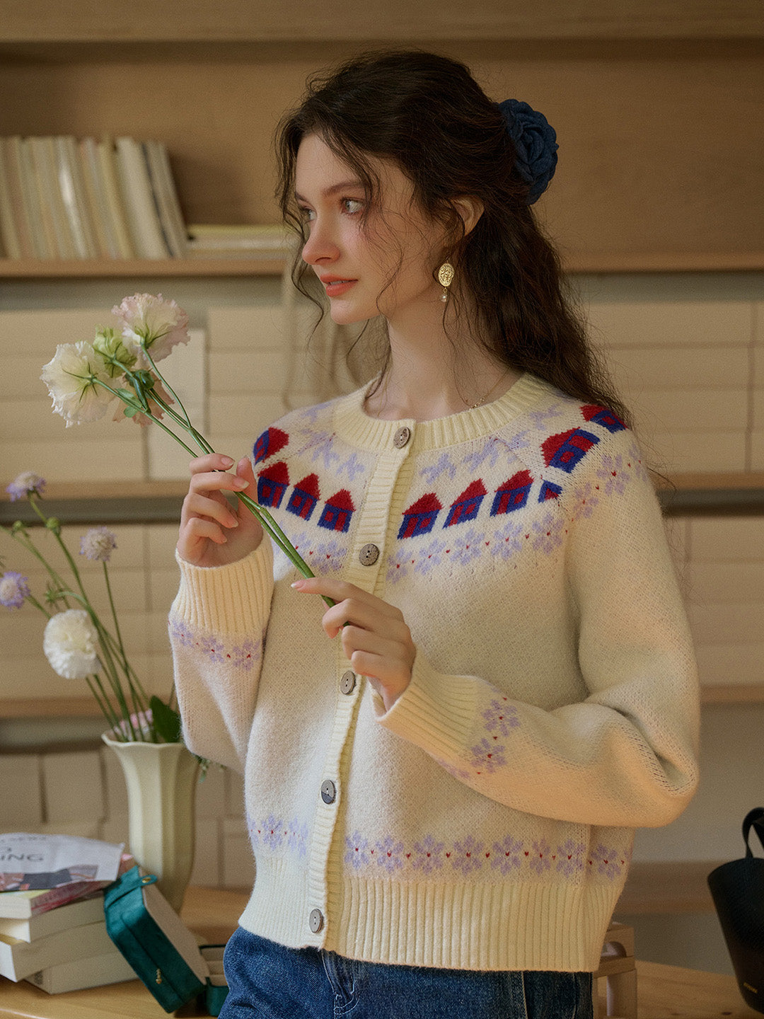 【Final Sale】Lorelai Round Neck Winter Patter Sweater