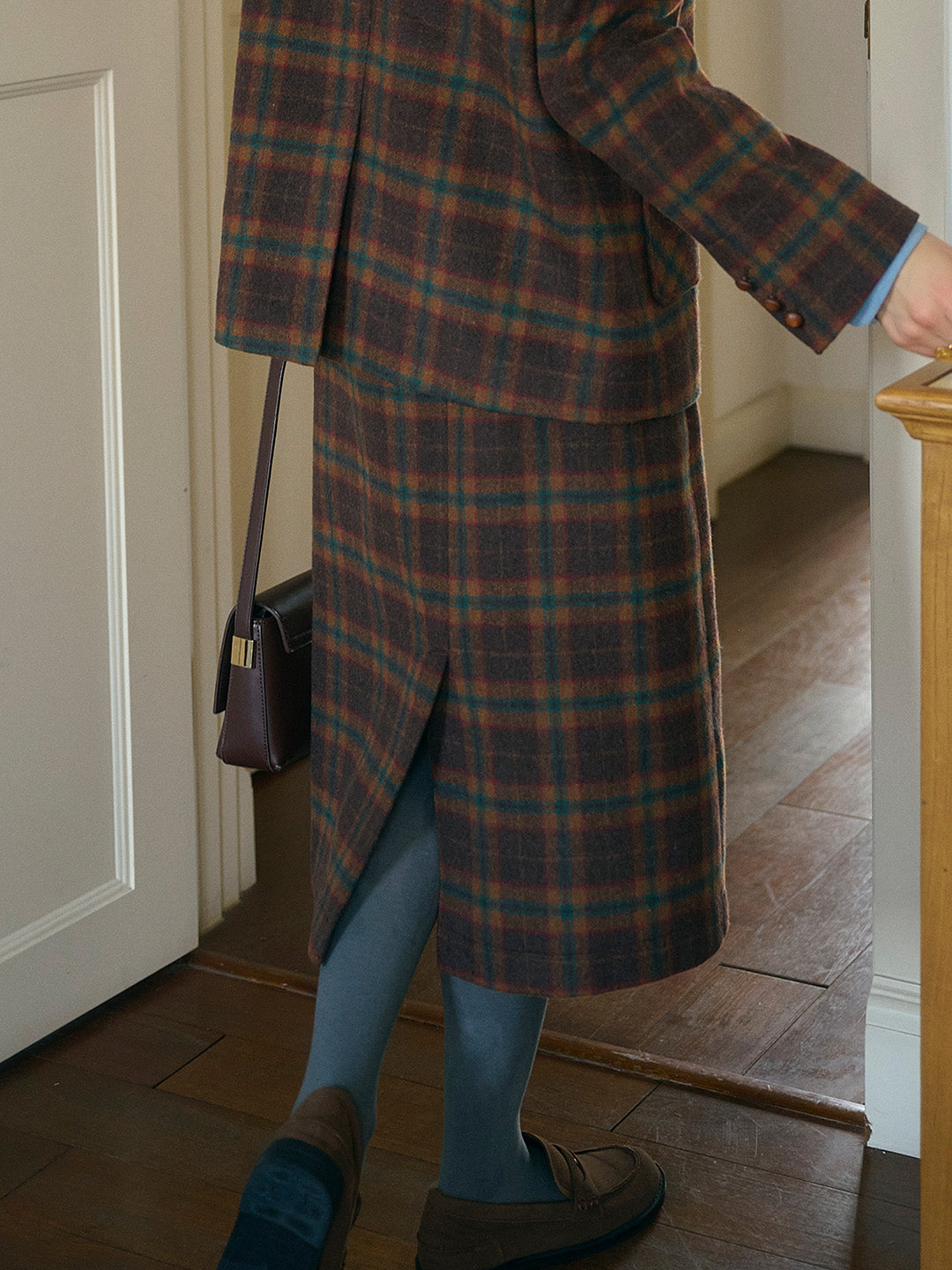 Tallulah Scottish Vintage Plaid Straight Skirt