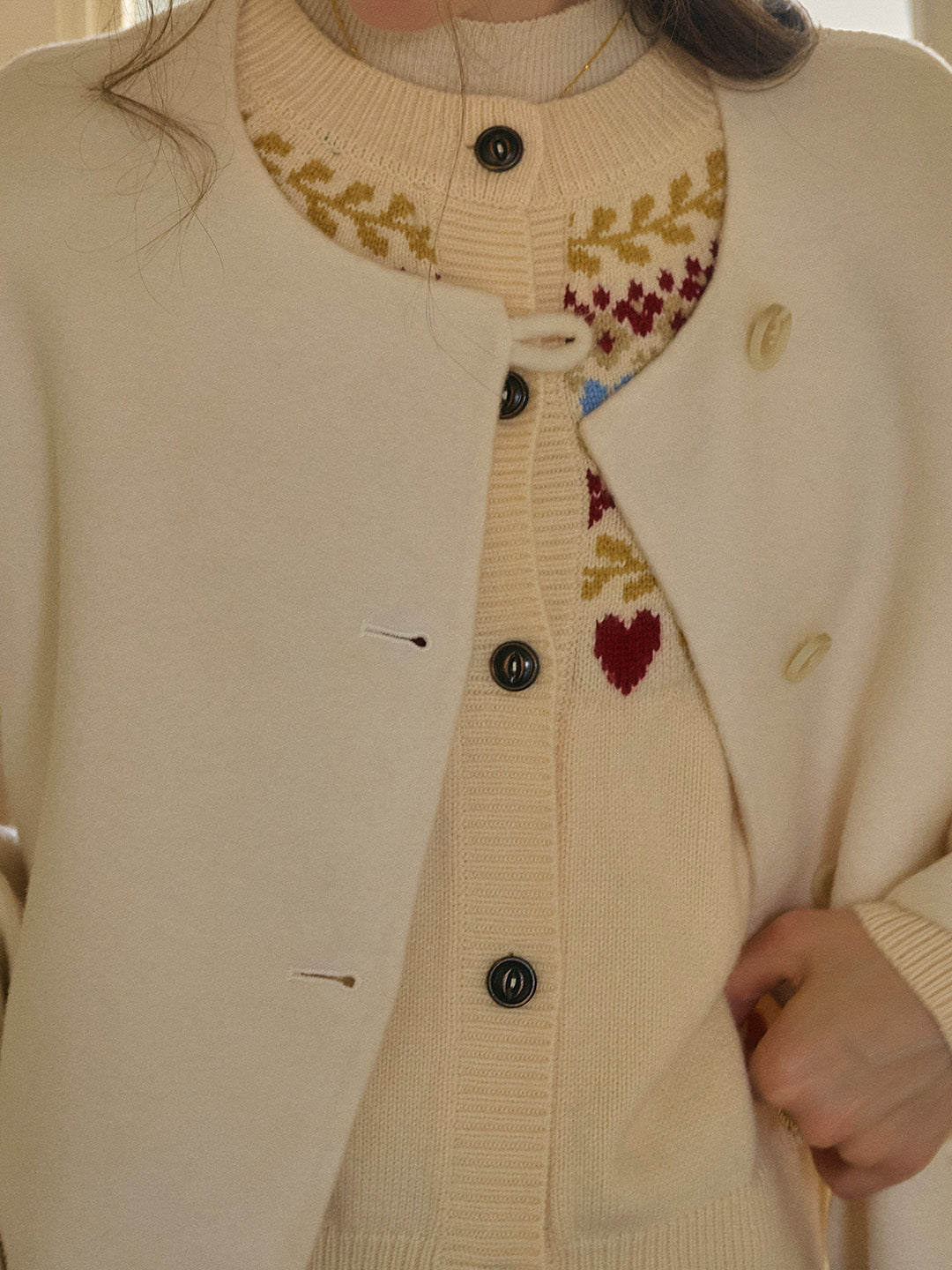 Bellamy Dropped Shoulders Tassel Collar Wool Coat (With Detachable Fringed Scarf)