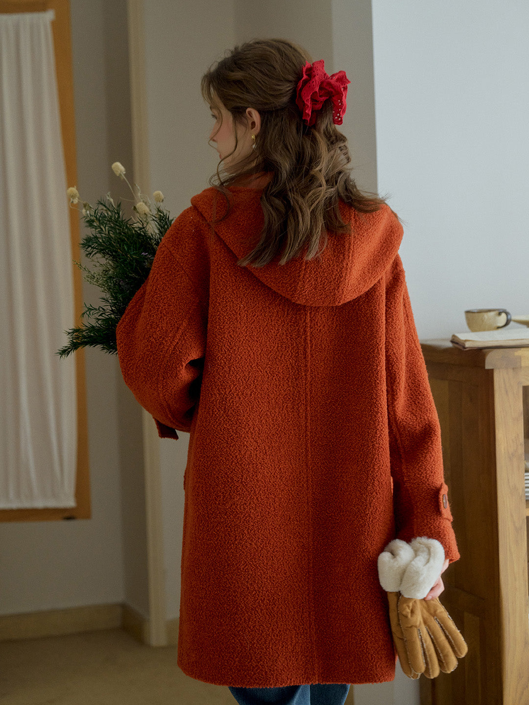 【Final Sale】Tyra Placket Pocket Hooded Wool Coat