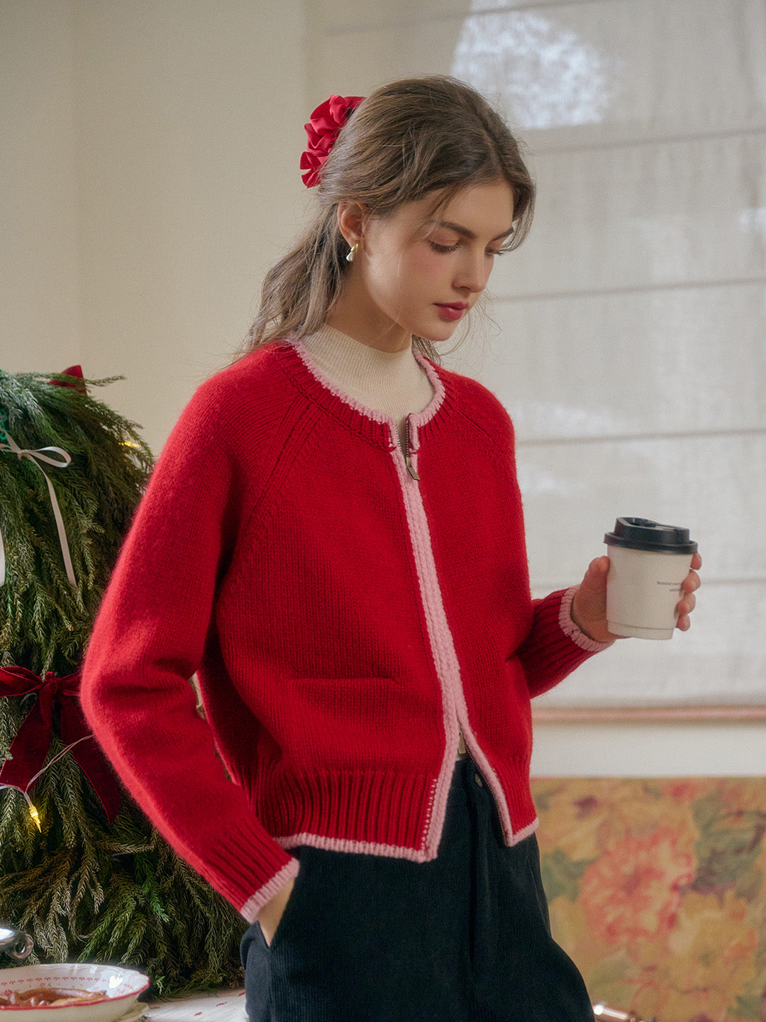 【Final Sale】Brielle Round Neck 100% Wool Cardigan