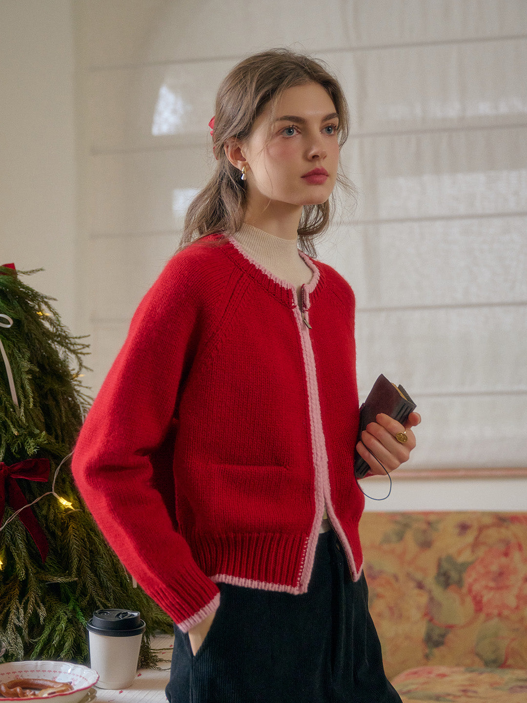 【Final Sale】Brielle Round Neck 100% Wool Cardigan