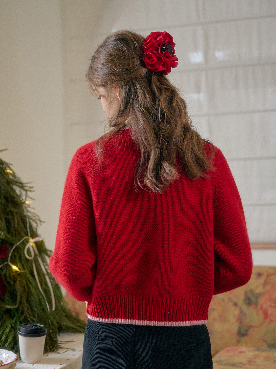 【Final Sale】Brielle Round Neck 100% Wool Cardigan