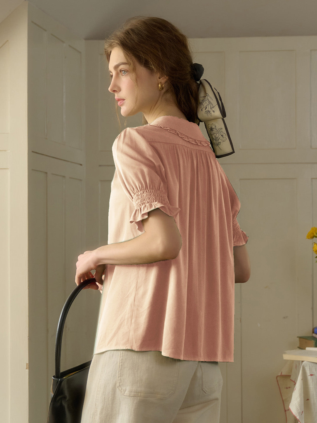 【Final Sale】Skye Floral Embroidered Puff Top