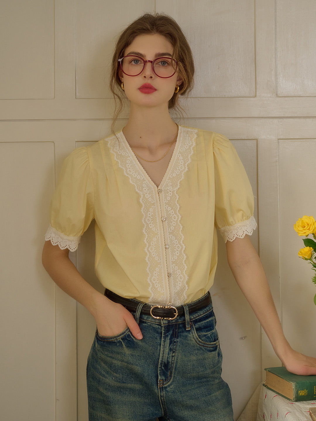 【Final Sale】Margot Peter Pan Collar 100% Cotton Blouse