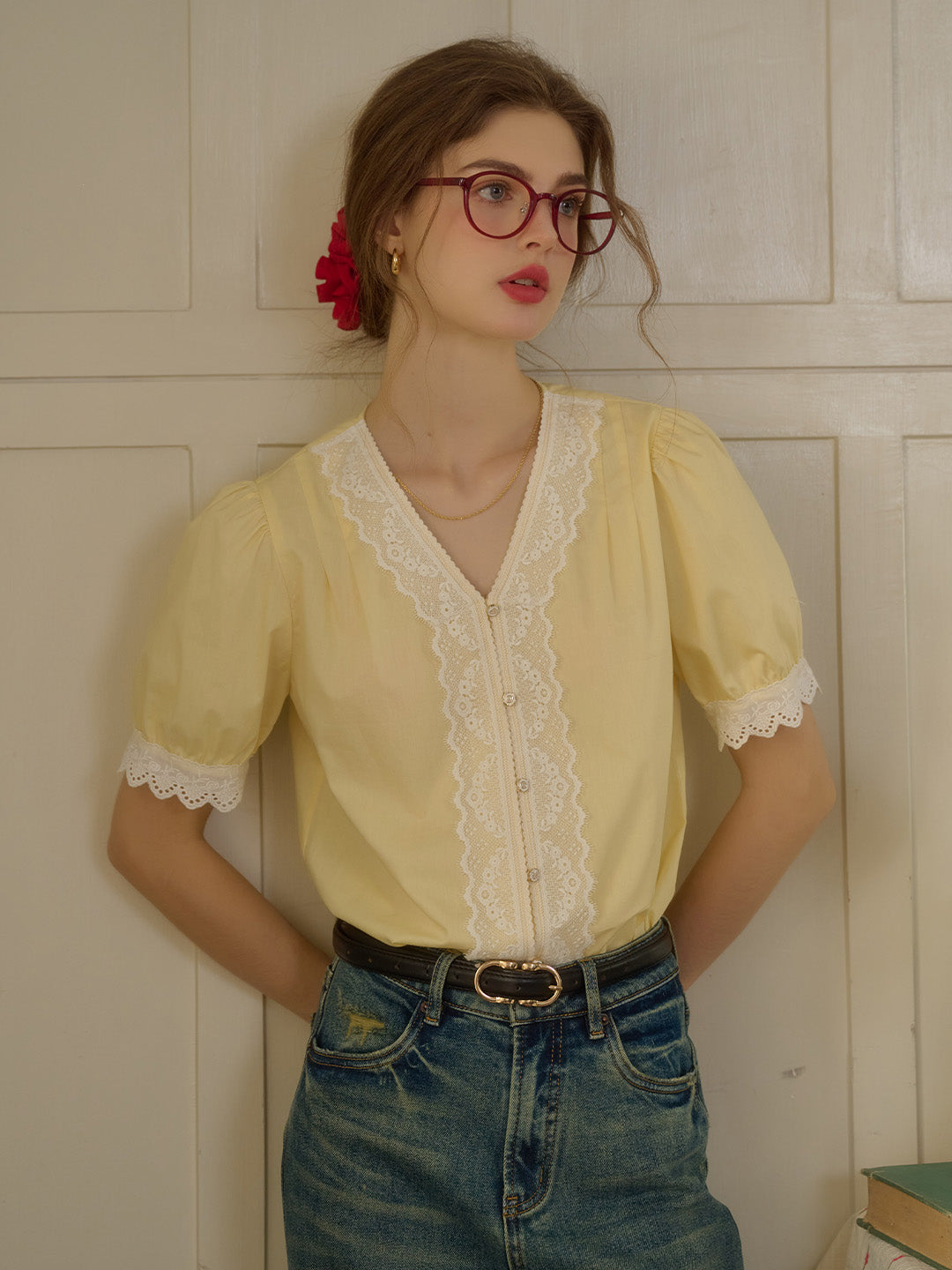 【Final Sale】Margot Peter Pan Collar 100% Cotton Blouse