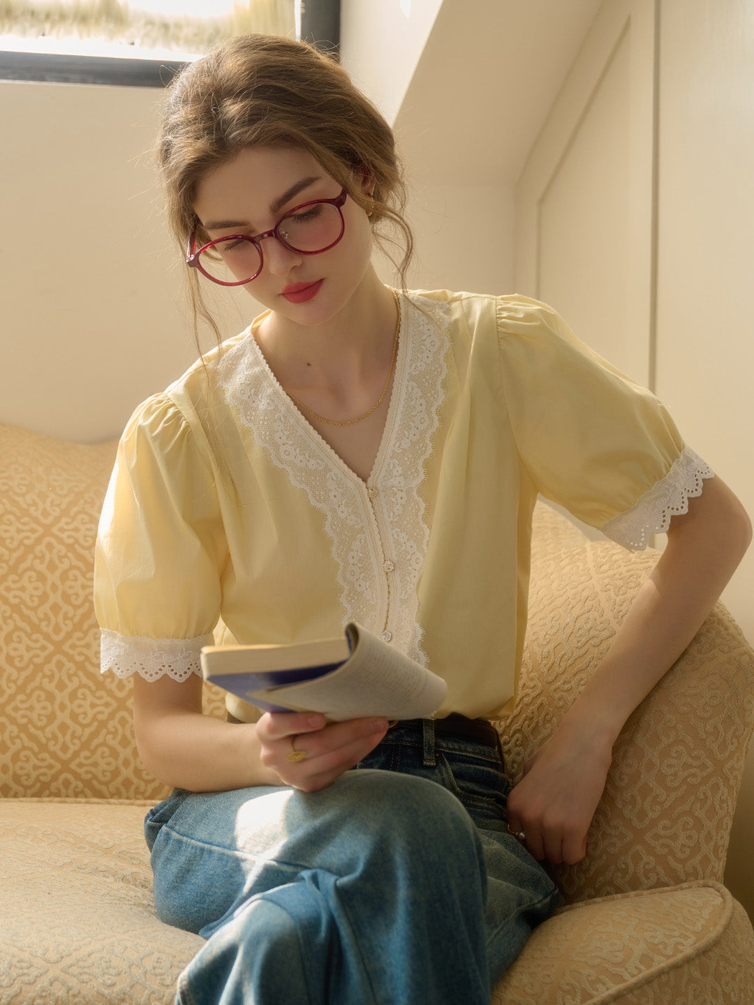 【Final Sale】Margot Peter Pan Collar 100% Cotton Blouse