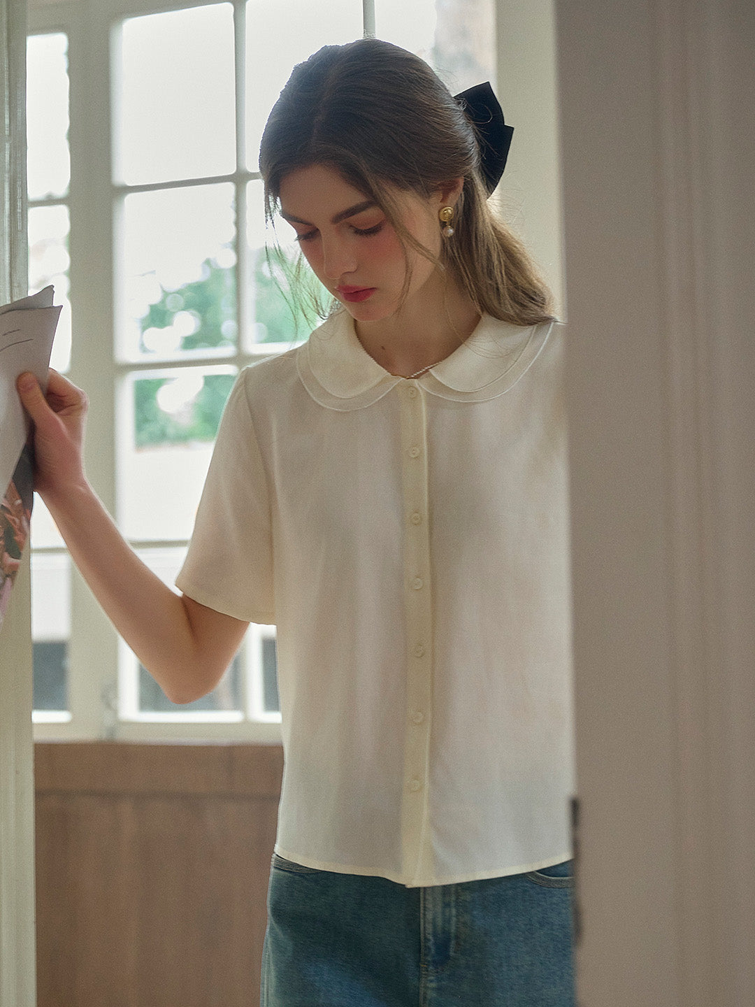 Delia Peter Pan Double Collar Blouse