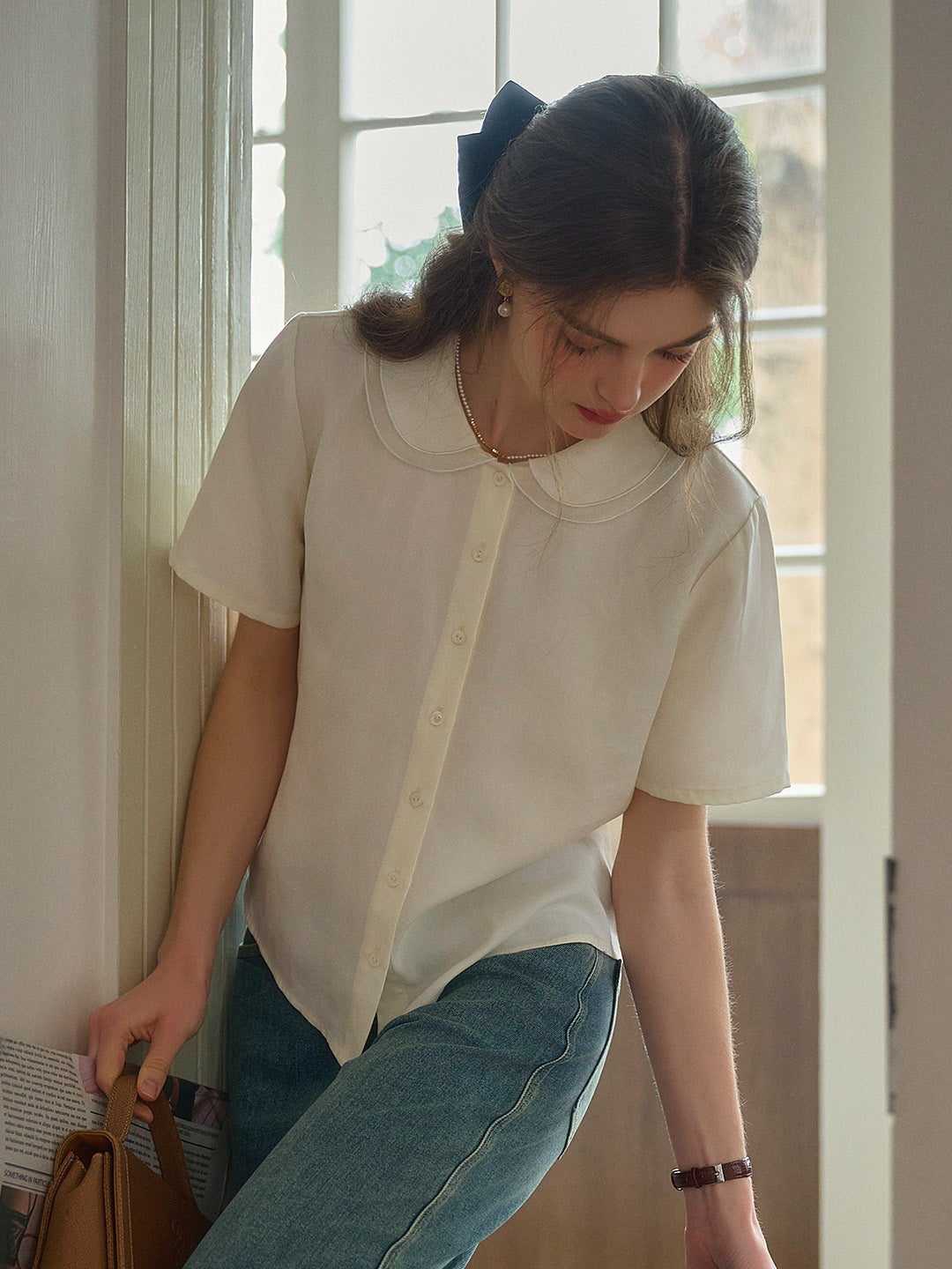Delia Peter Pan Double Collar Blouse
