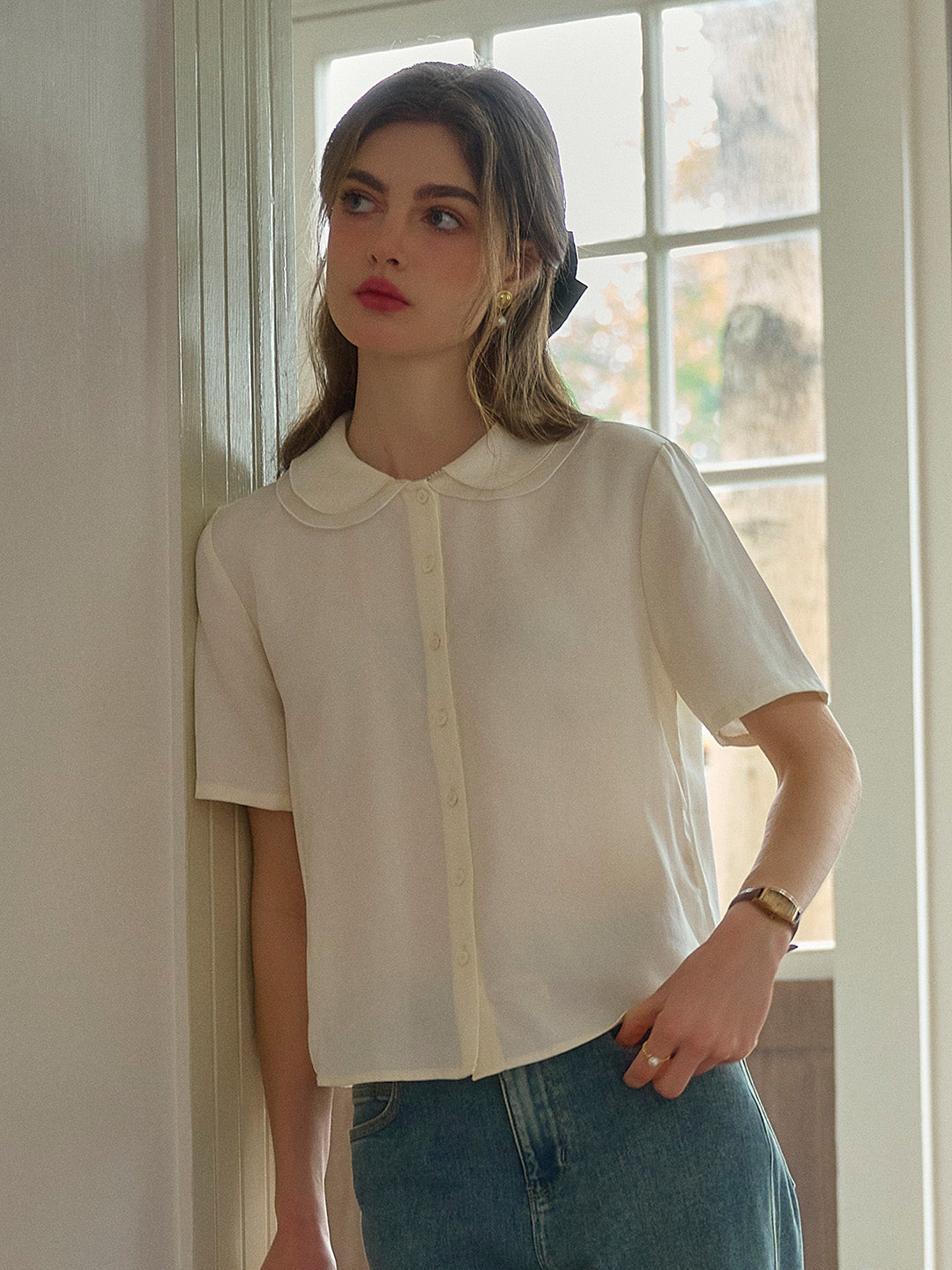 Delia Peter Pan Double Collar Blouse