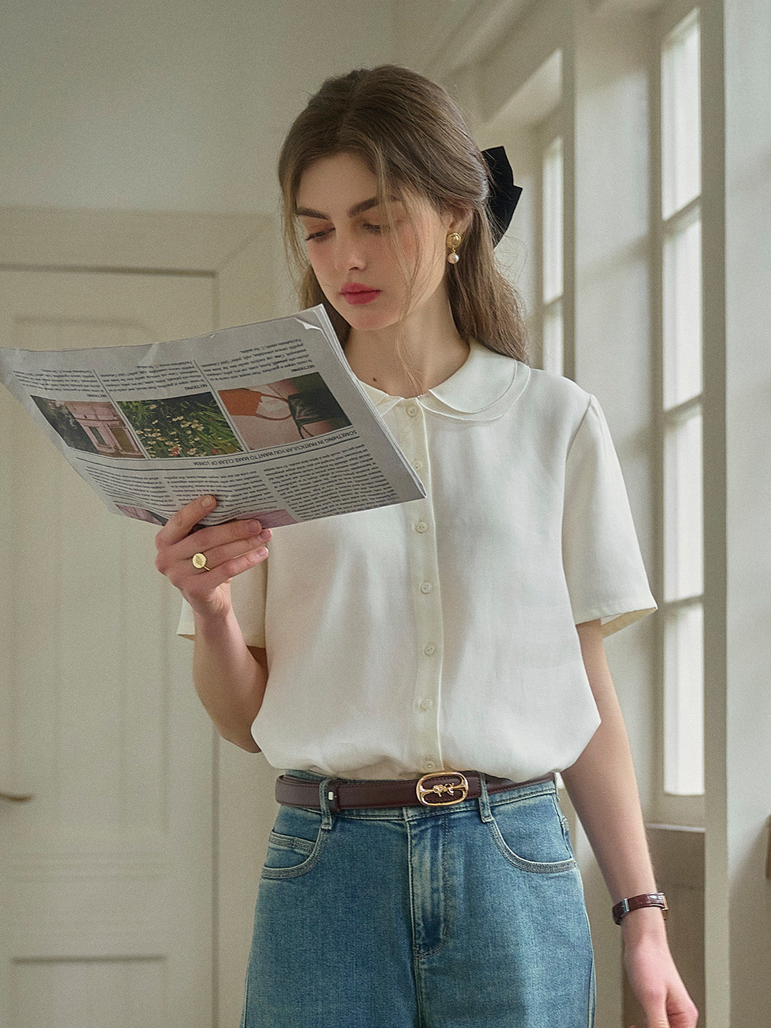 Delia Peter Pan Double Collar Blouse