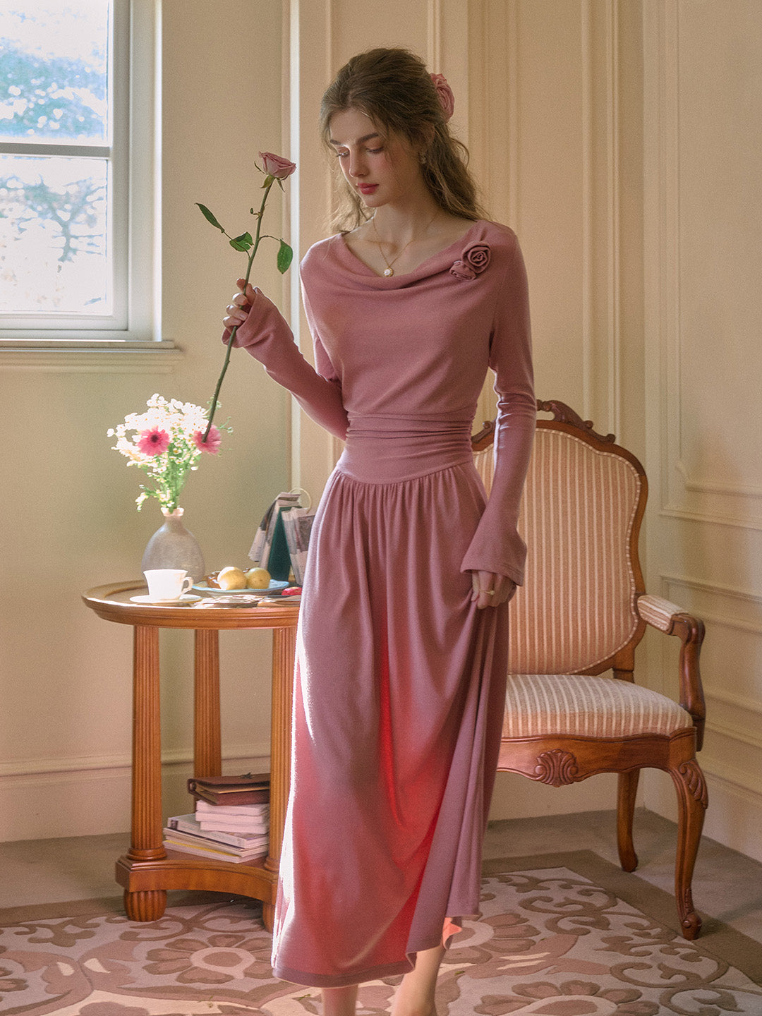 Gianna 3D Rose Dress