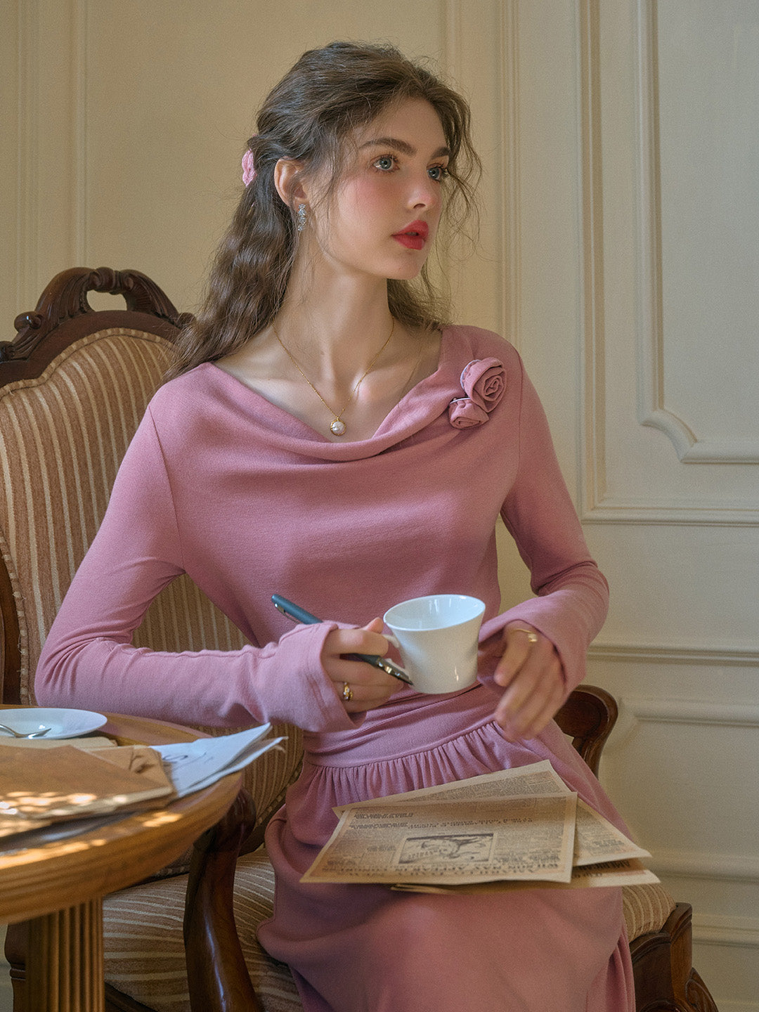 Gianna 3D Rose Dress