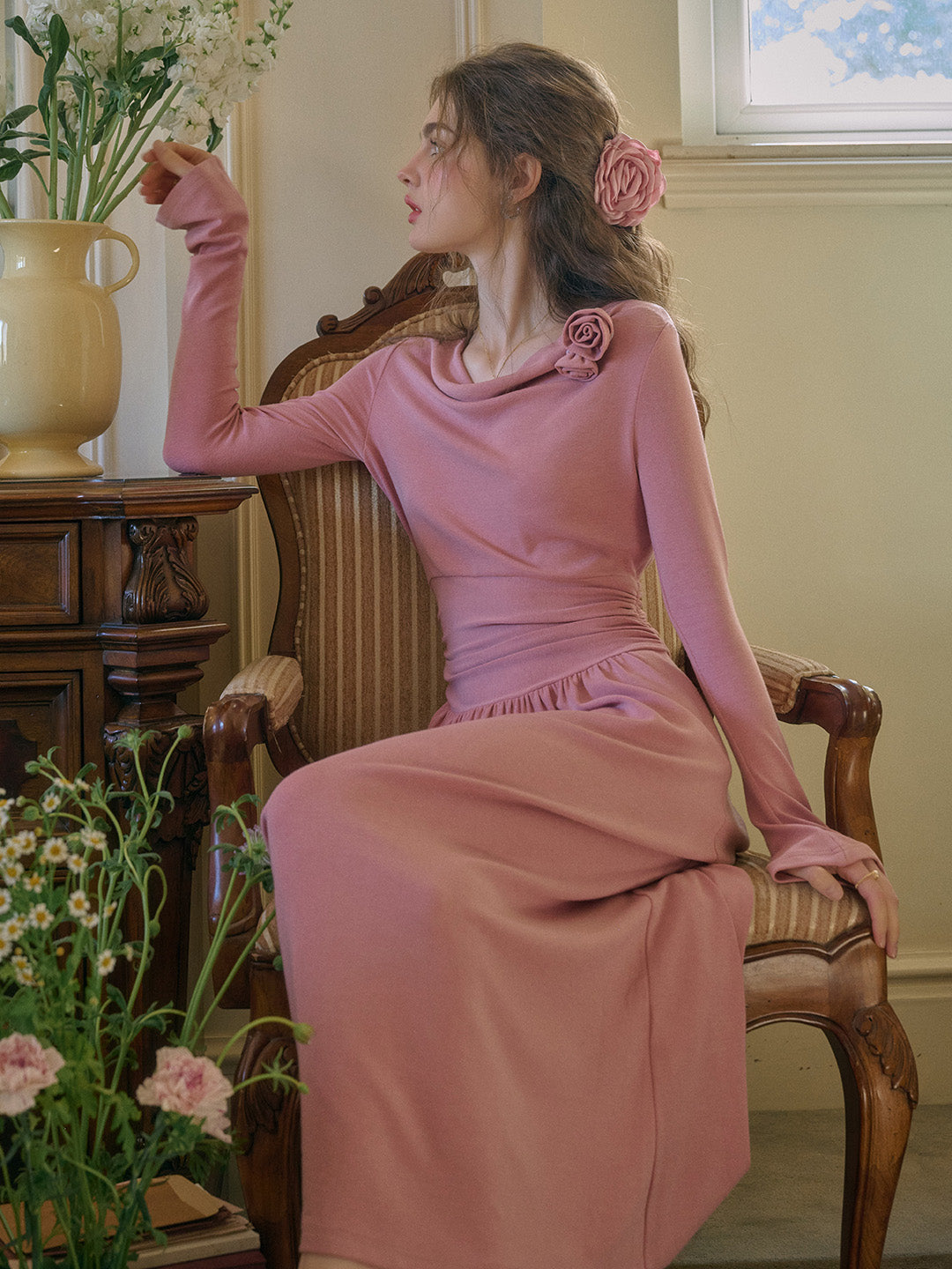 Gianna 3D Rose Dress