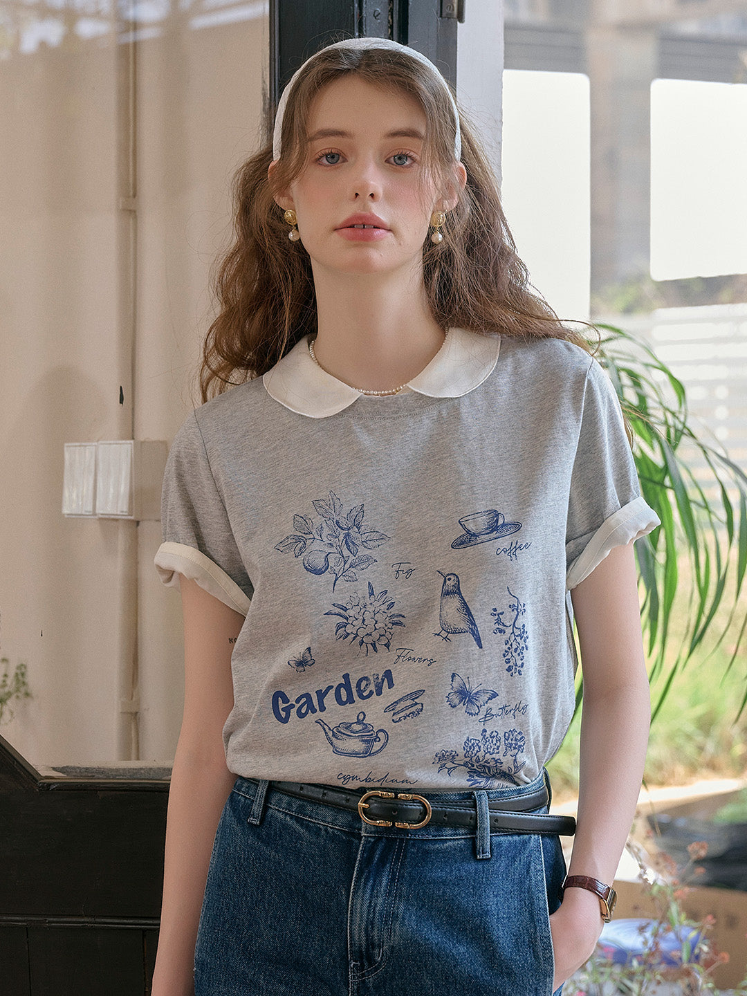 Rory Round Neck Vintage Pattern T-shirt