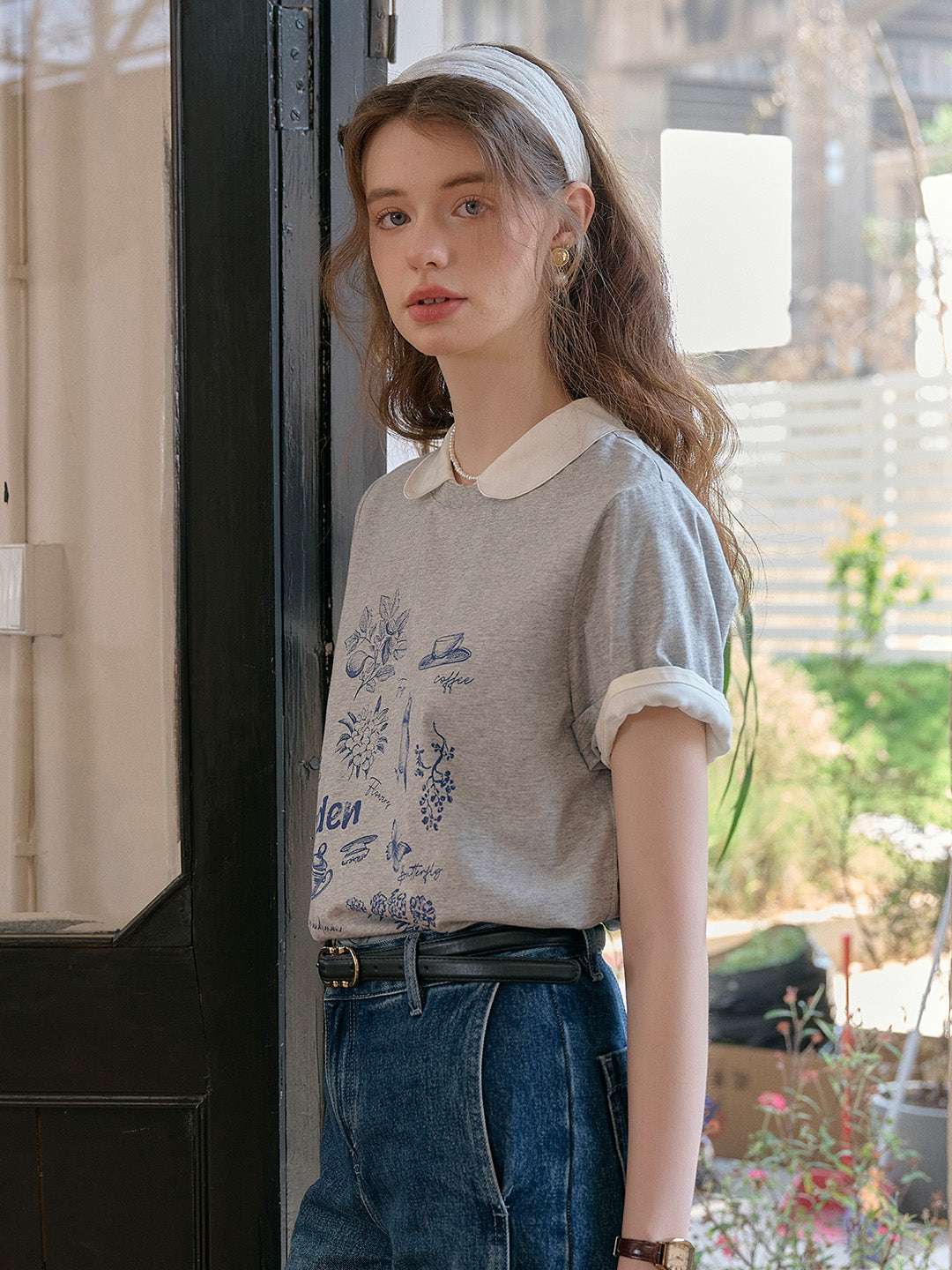 Rory Round Neck Vintage Pattern T-shirt