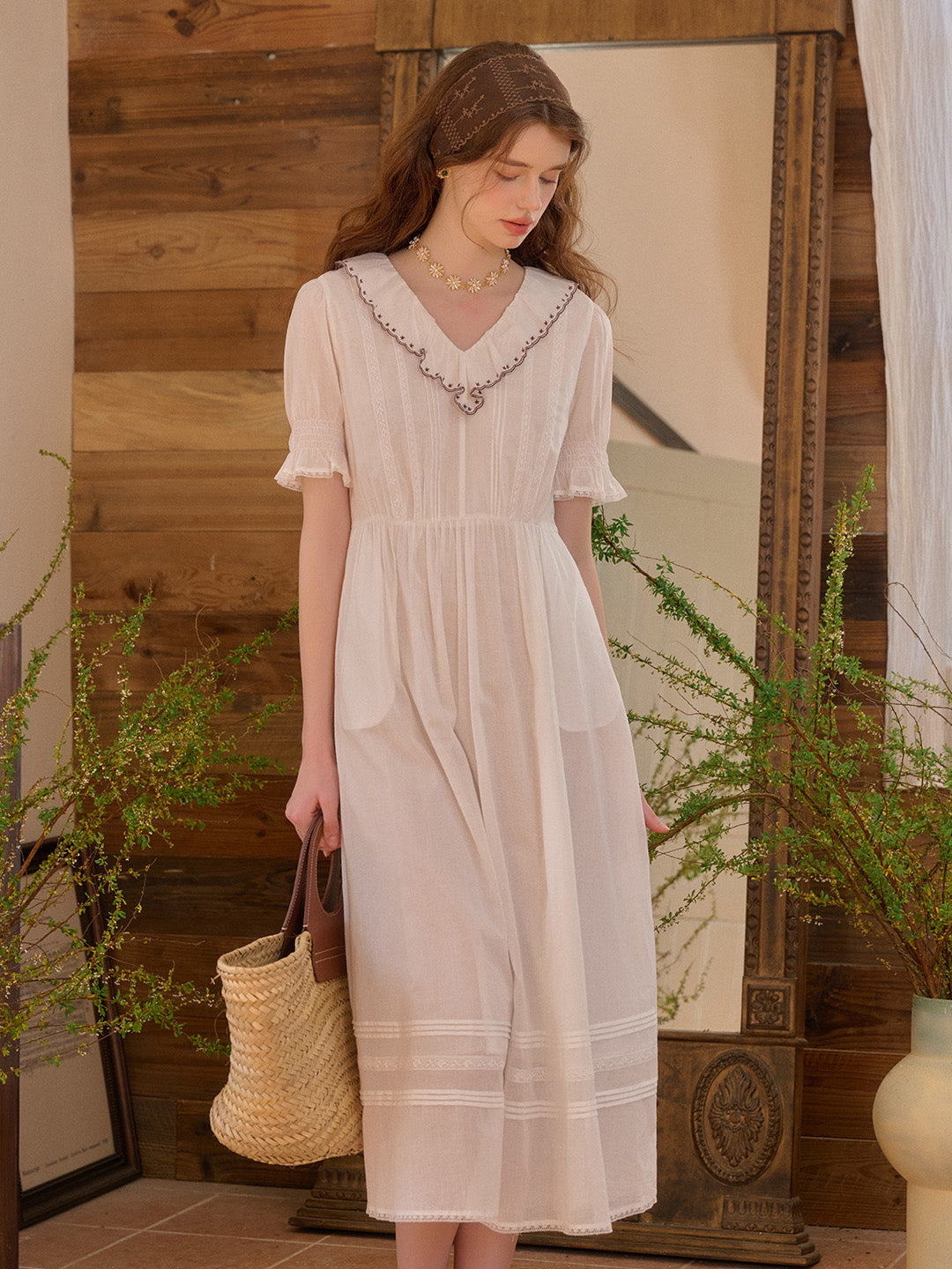 【Final Sale】Rika V-Neck 100% Cotton Dress