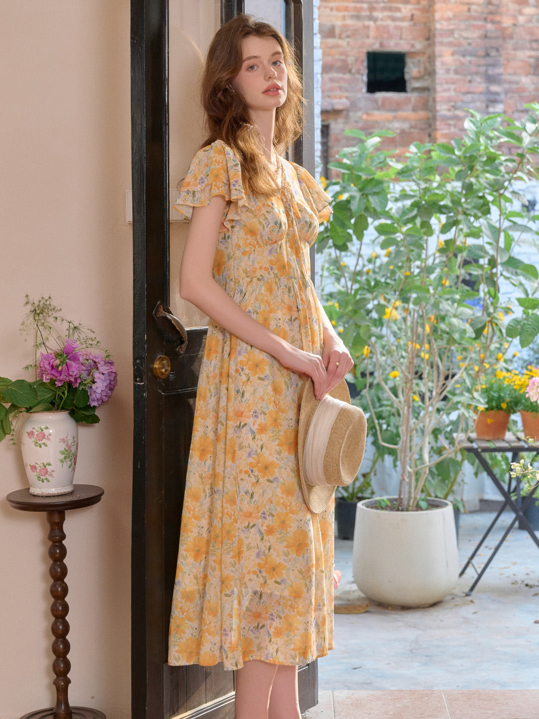 【Final Sale】Naomi V-Neck Floral Printed Dress