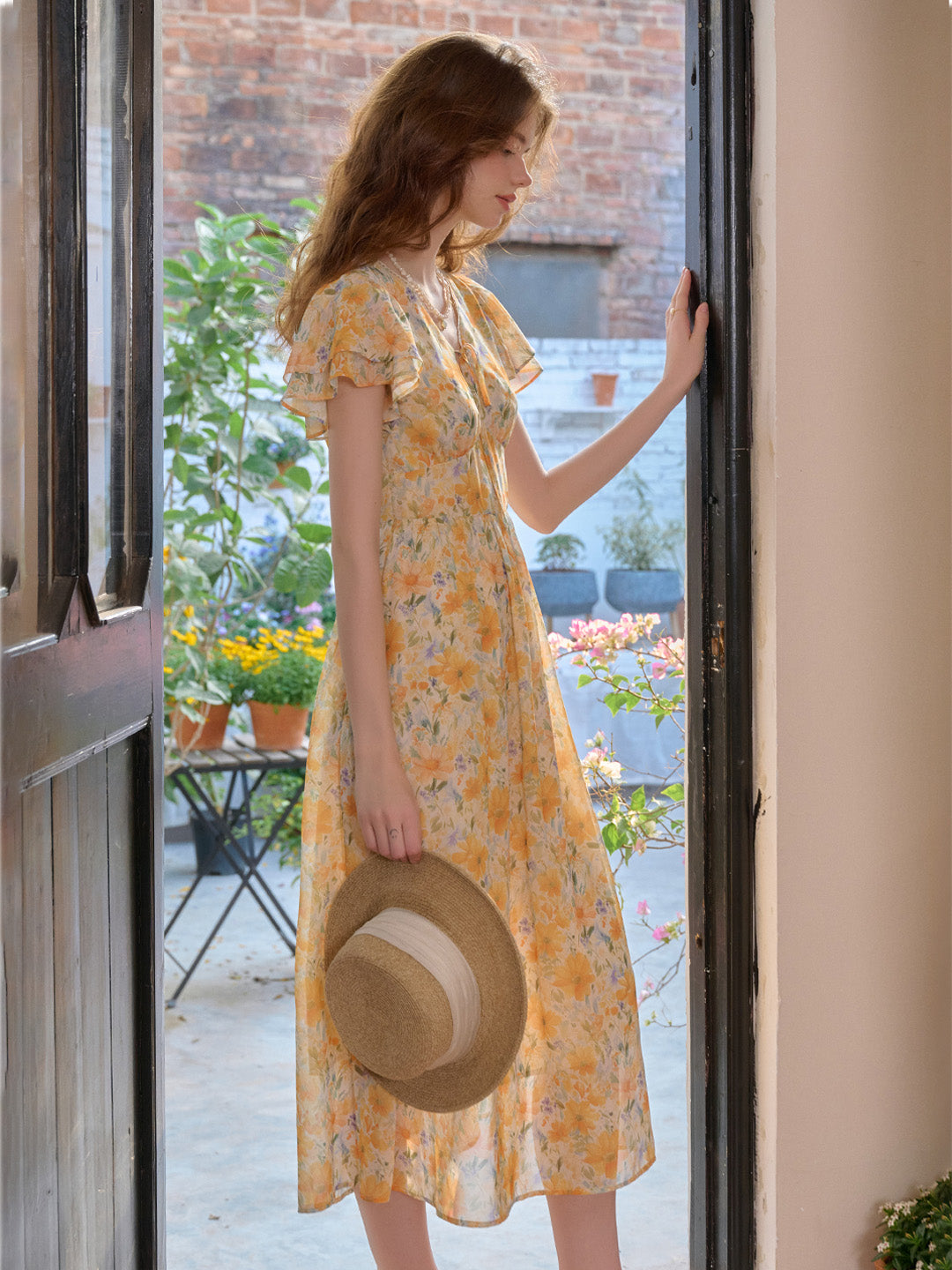 【Final Sale】Naomi V-Neck Floral Printed Dress