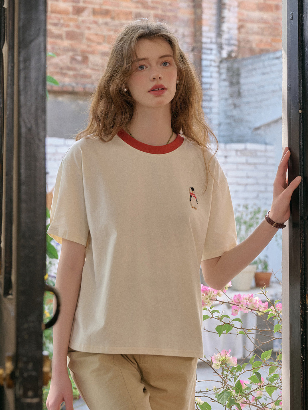 【Final Sale】Poppy Round Neck 100% Cotton T-shirt
