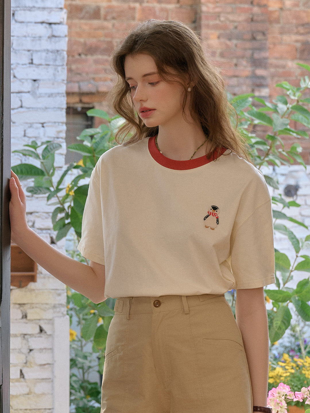 【Final Sale】Poppy Round Neck 100% Cotton T-shirt
