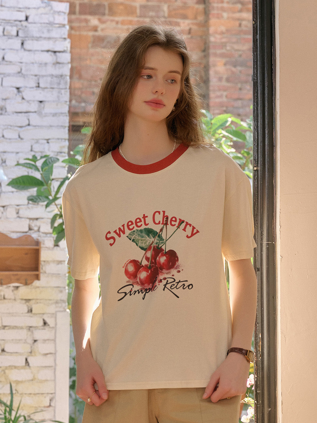【Final Sale】Lucille Round Neck 100% Cotton T-shirt