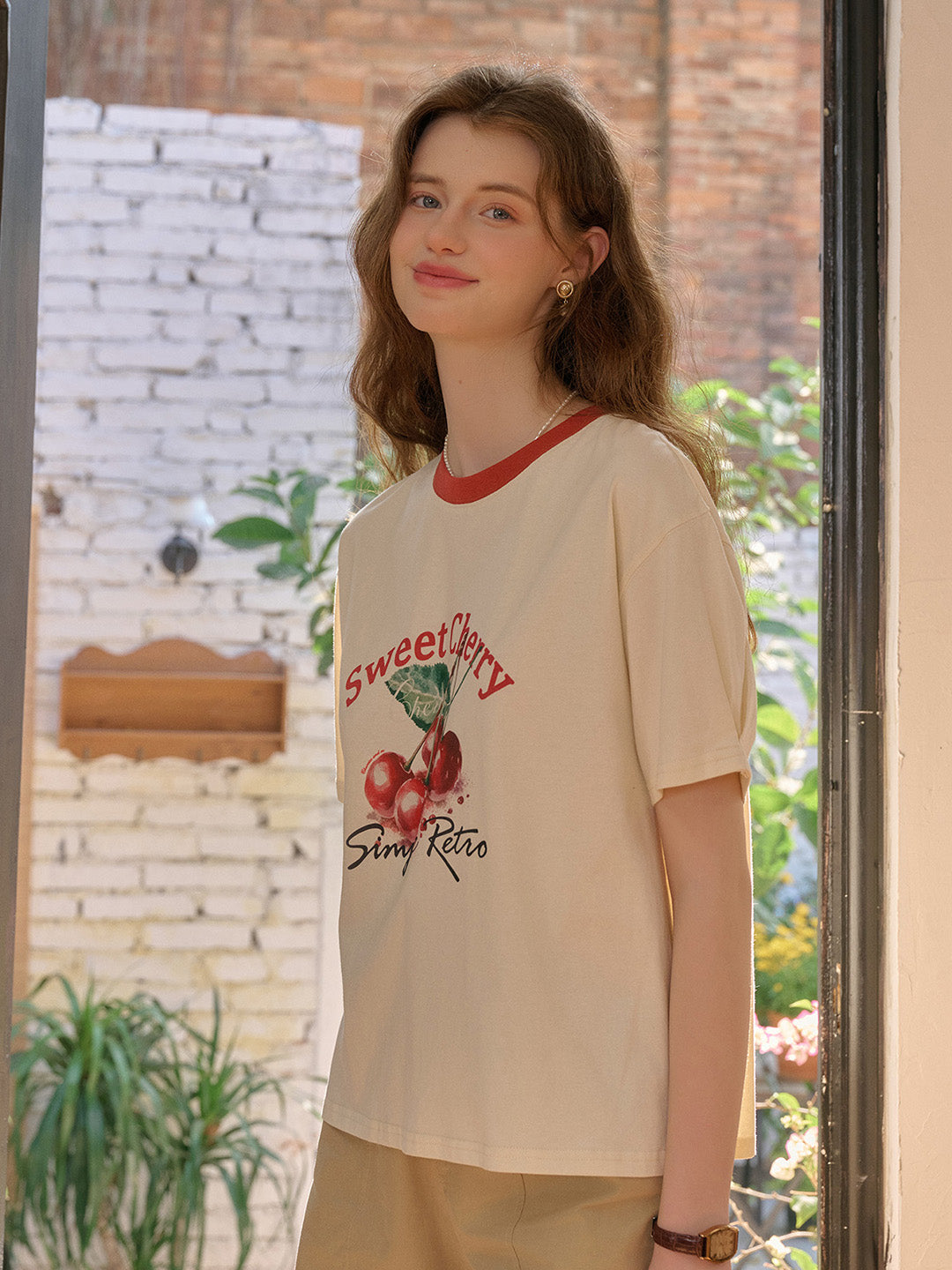 【Final Sale】Lucille Round Neck 100% Cotton T-shirt