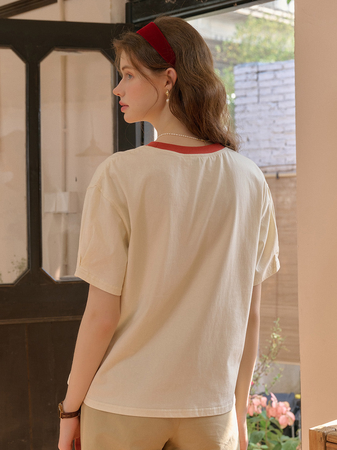 【Final Sale】Lucille Round Neck 100% Cotton T-shirt