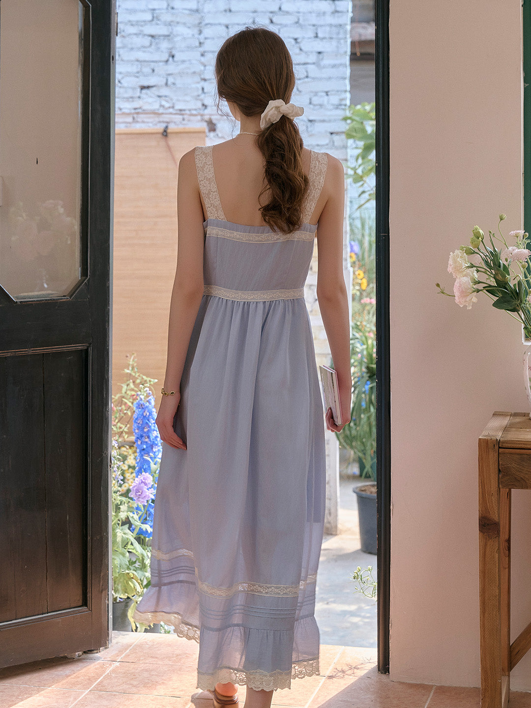 Fleur Square Neck Lace Tank Dress