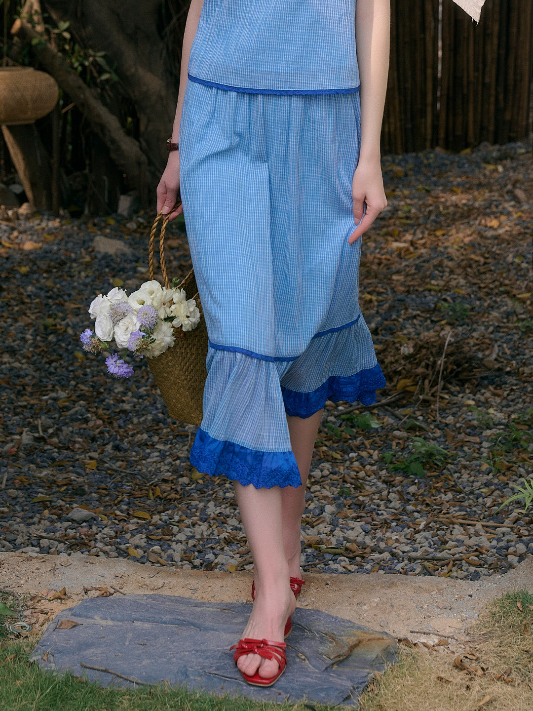 Fatima H-Line Lace Embroidery Skirt