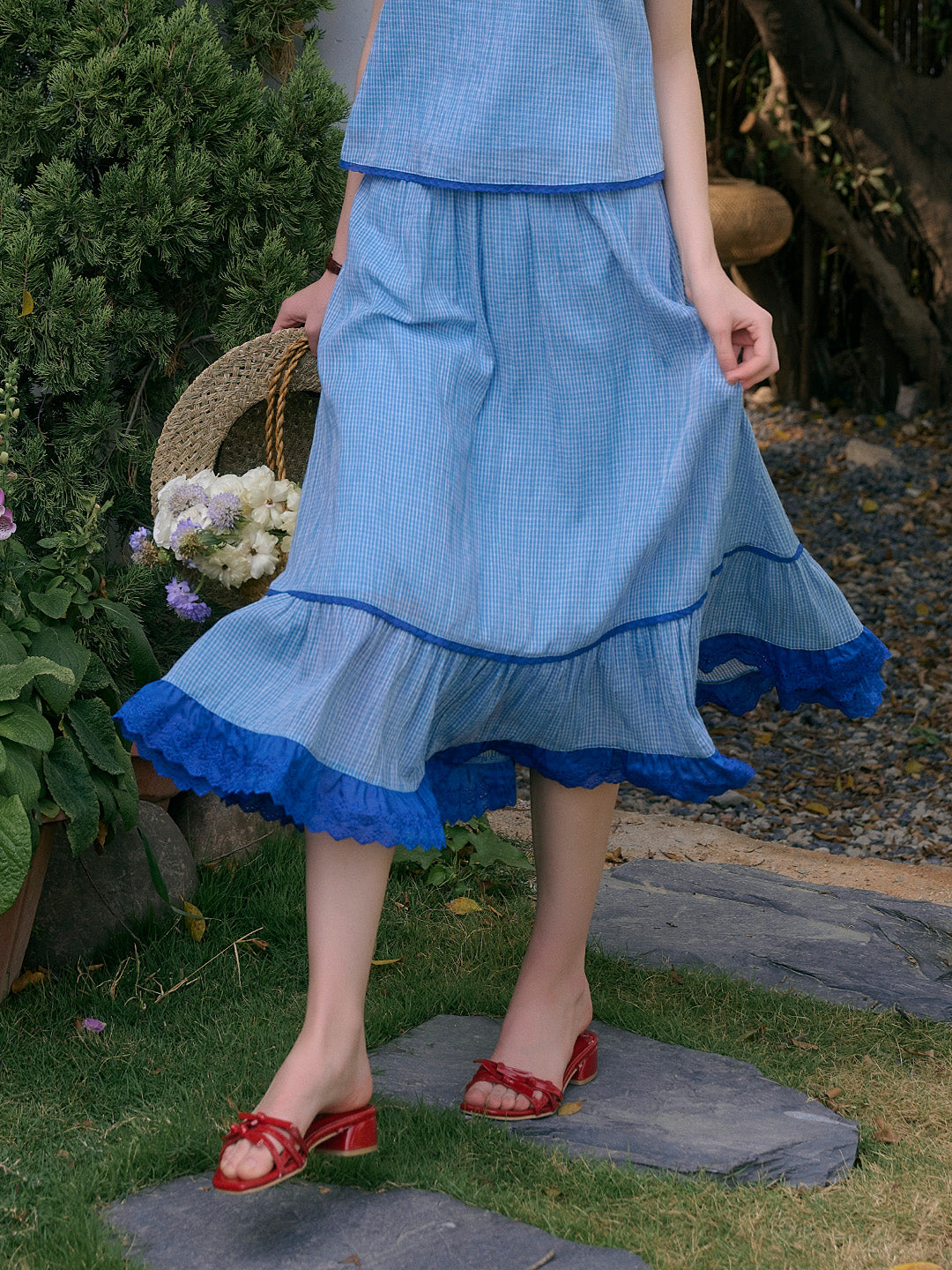 Fatima H-Line Lace Embroidery Skirt