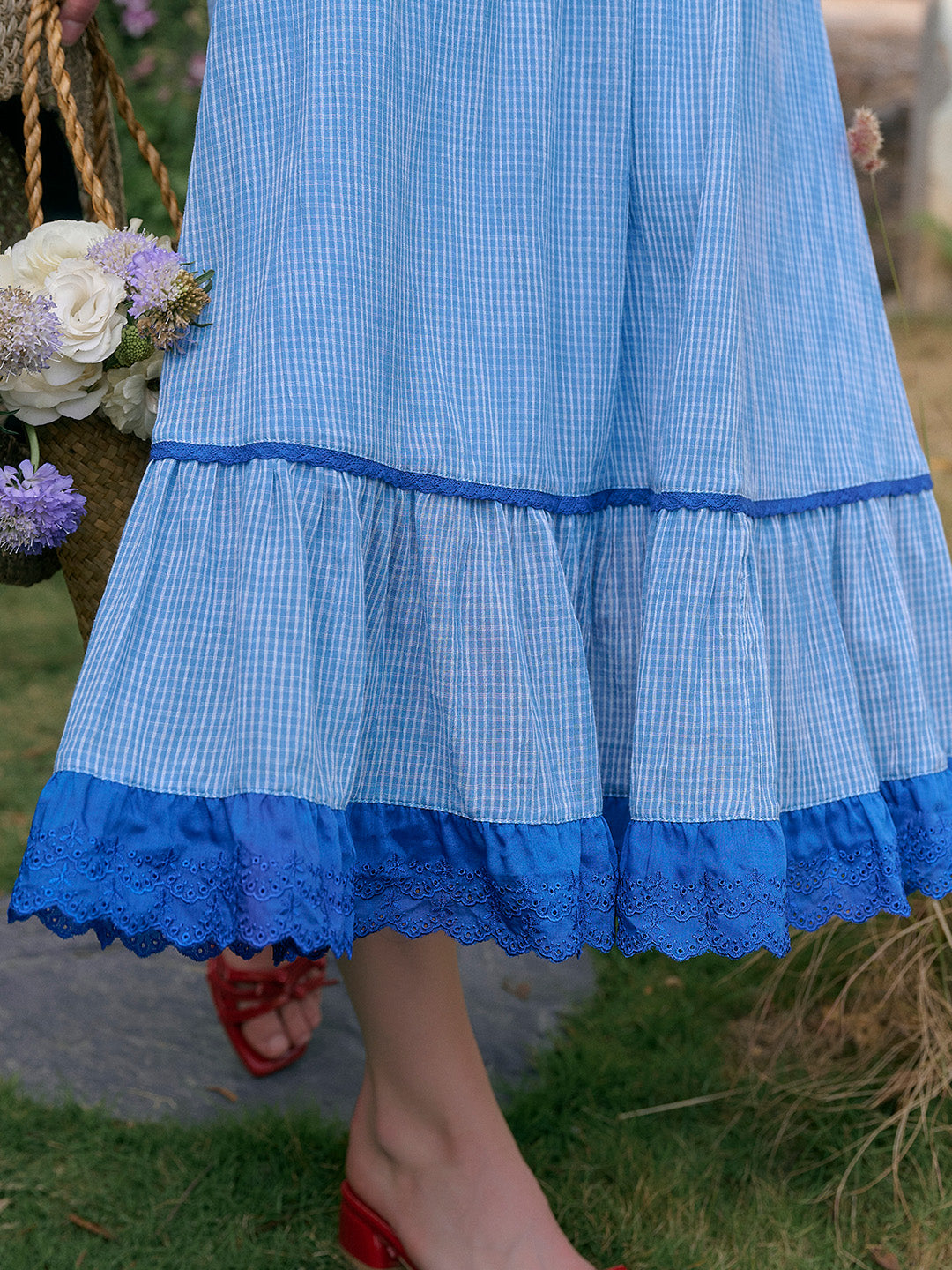 Fatima H-Line Lace Embroidery Skirt