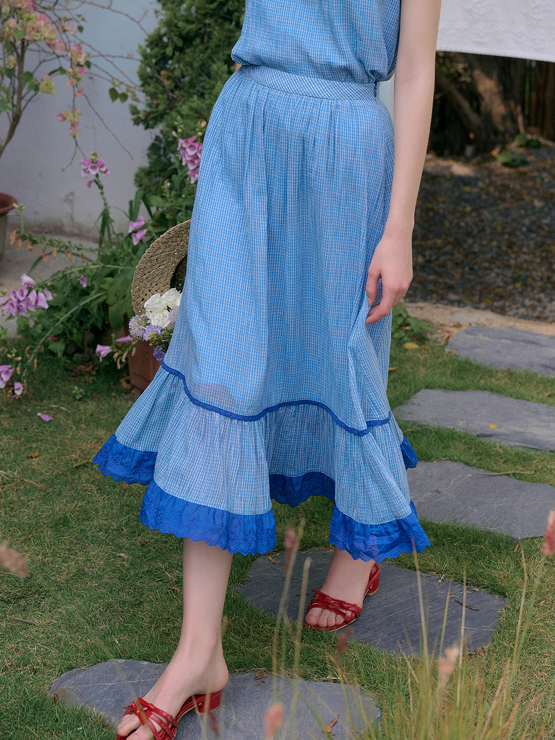 Fatima H-Line Lace Embroidery Skirt