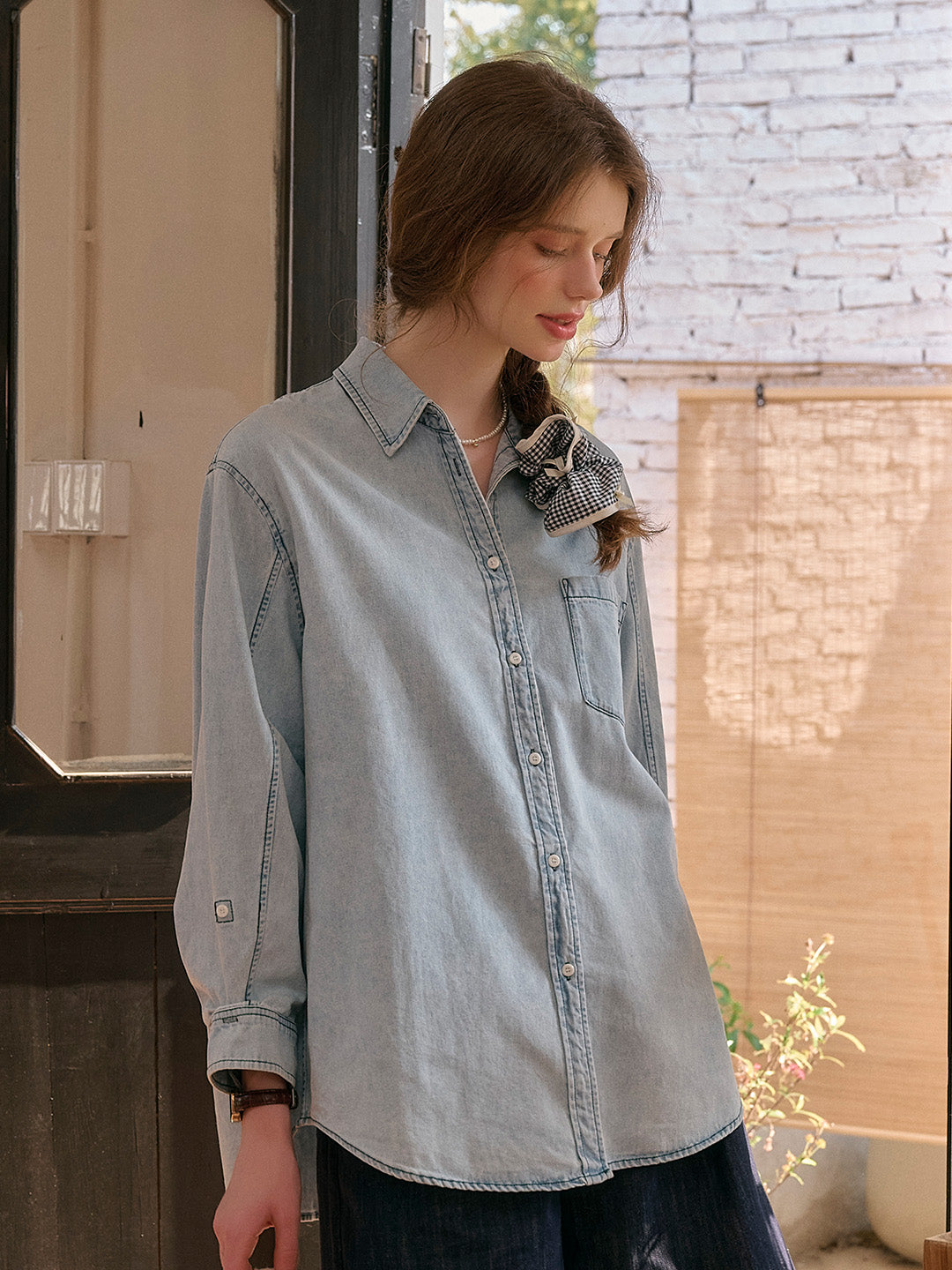 Melody Lapel Denim Shirt
