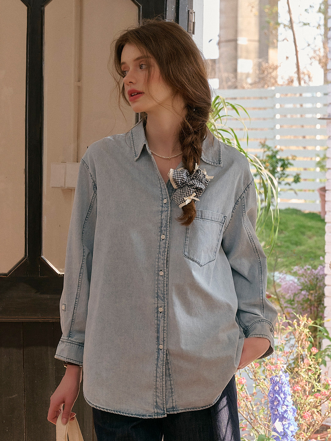 Melody Lapel Denim Shirt