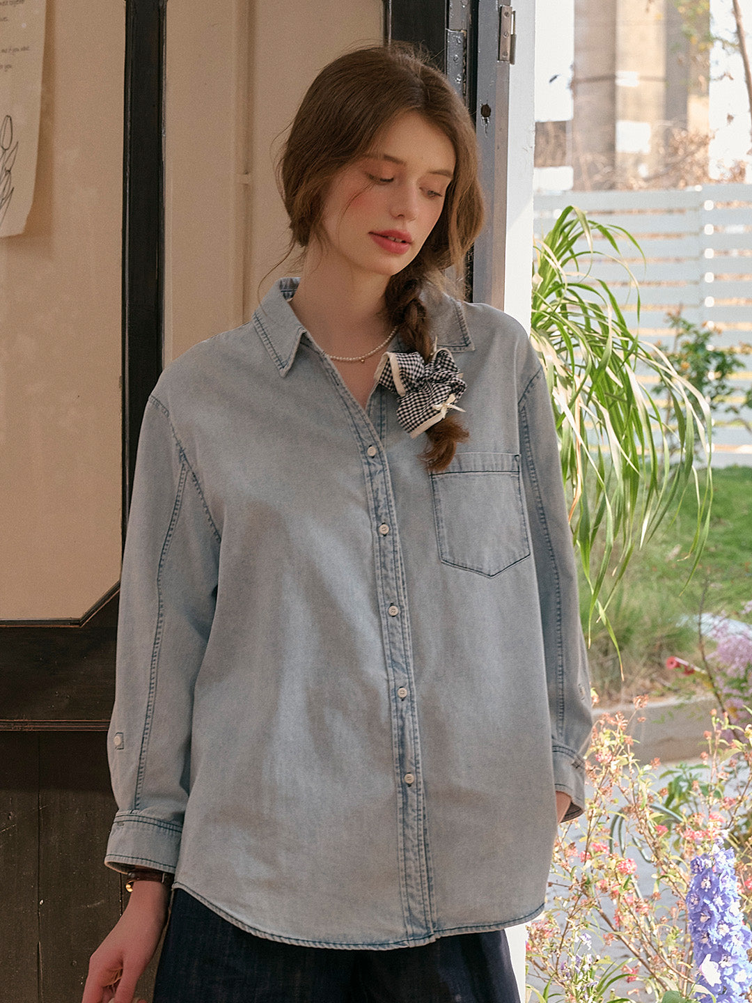 Melody Lapel Denim Shirt