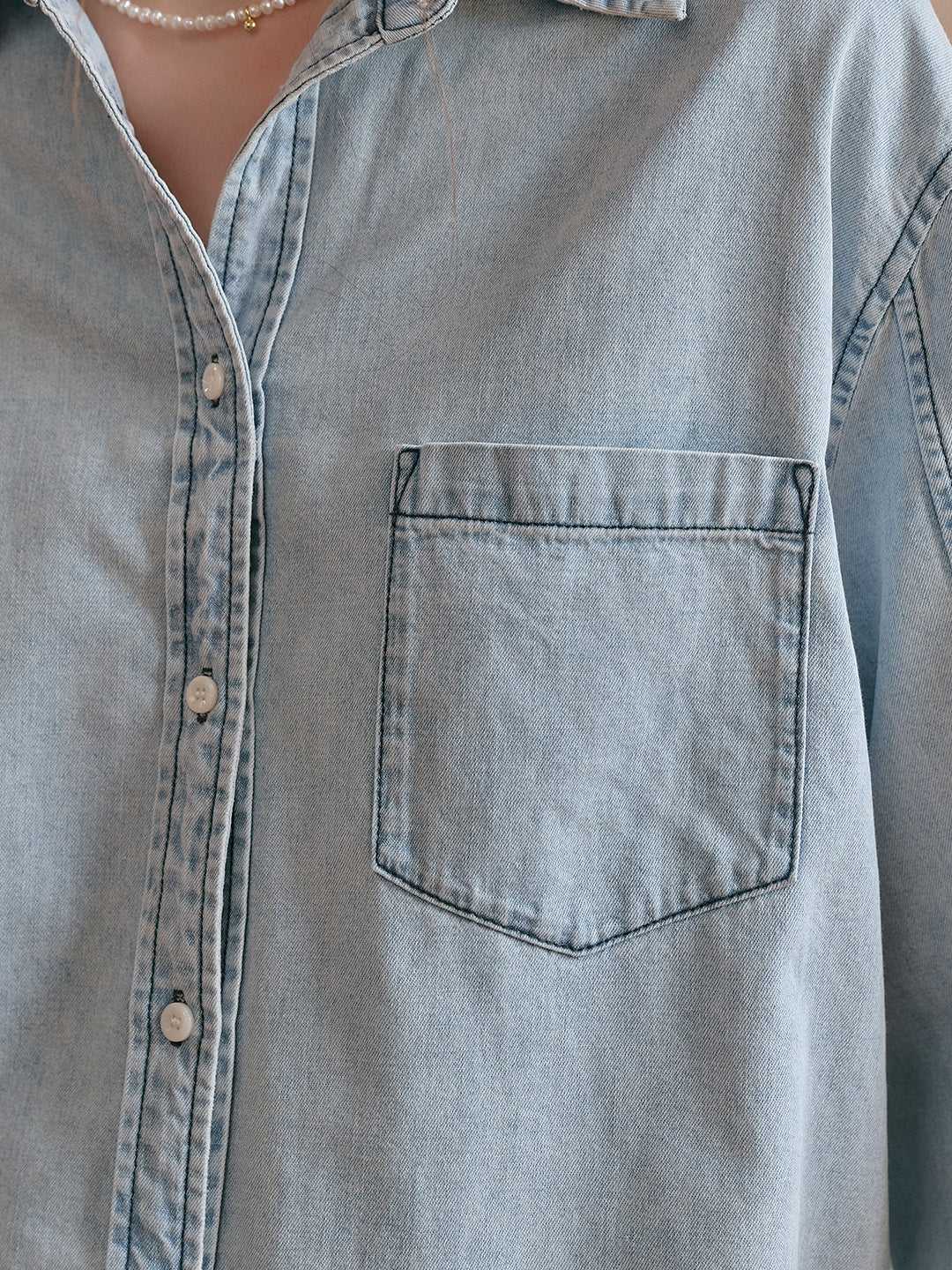 Melody Lapel Denim Shirt