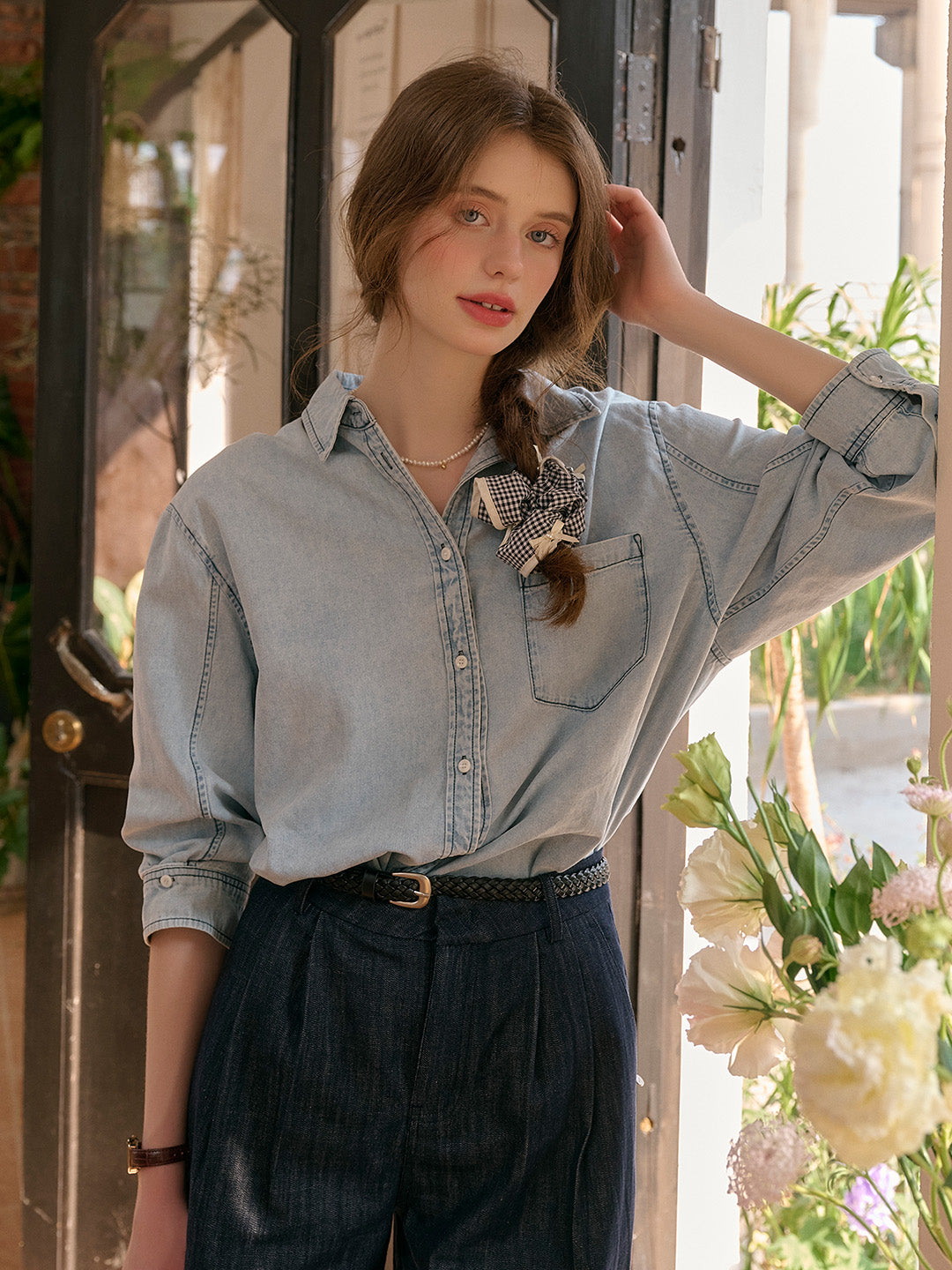 Melody Lapel Denim Shirt