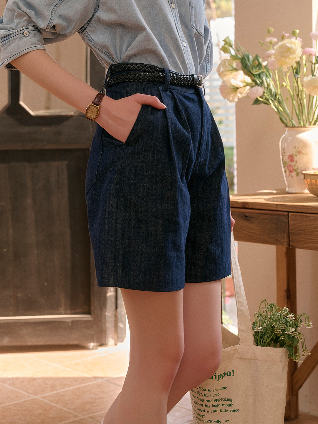 Keira Denim Cotton Shorts