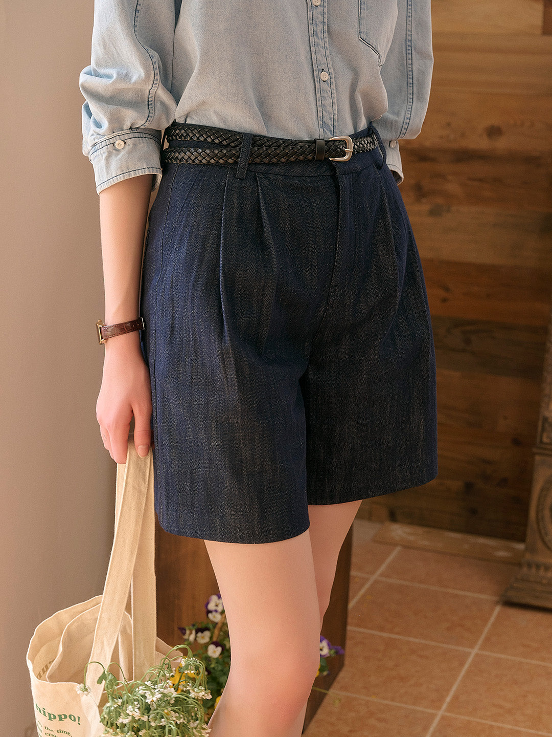 Keira Denim Cotton Shorts
