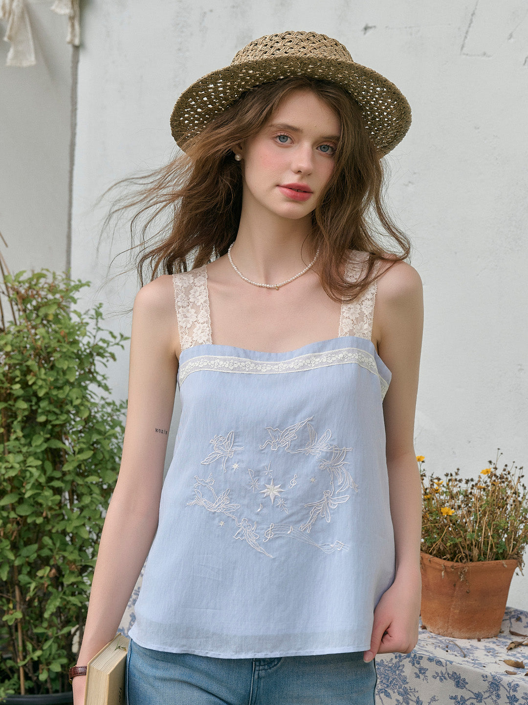 Clara Square Neck Lace Tank Top