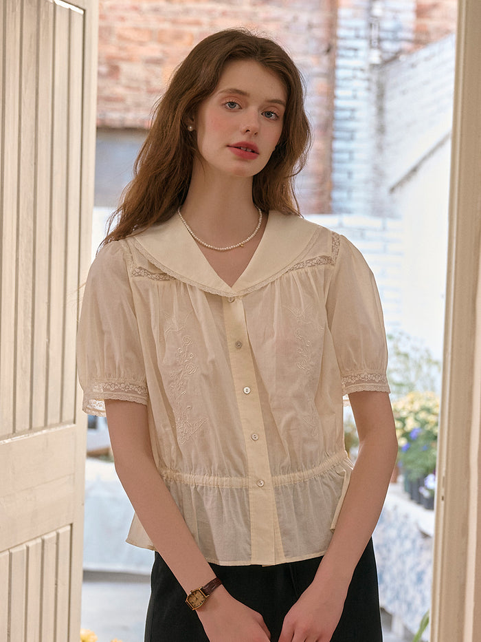 Amie Lace Embroidery Shirt Women Blouse - Pre Order main image 1
