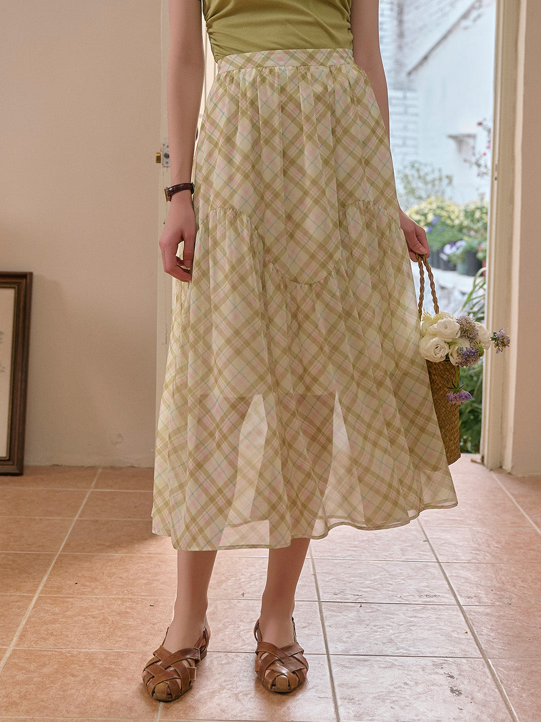 Lyric Plaid Patchwork Skirt