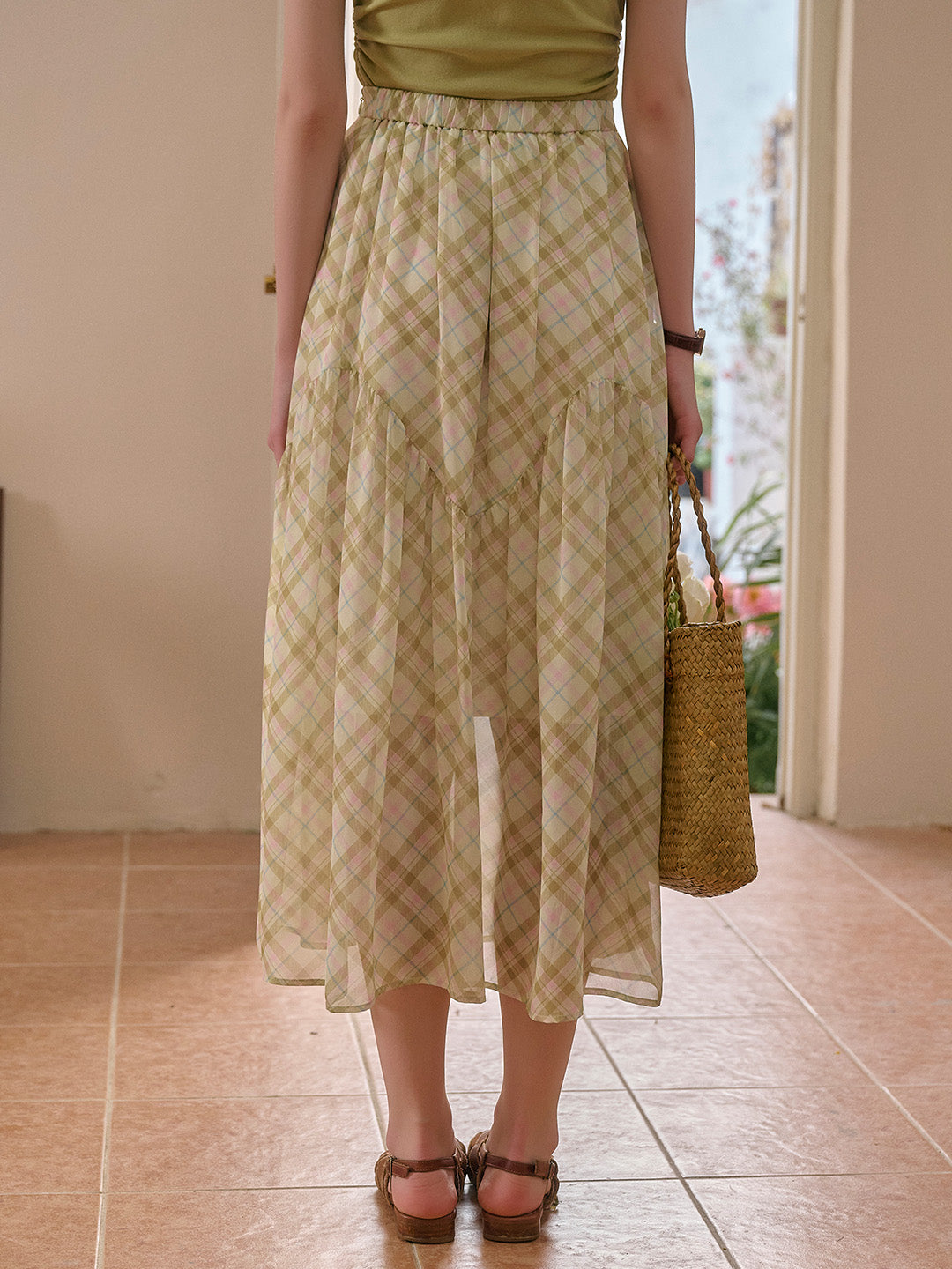 Lyric Plaid Patchwork Skirt