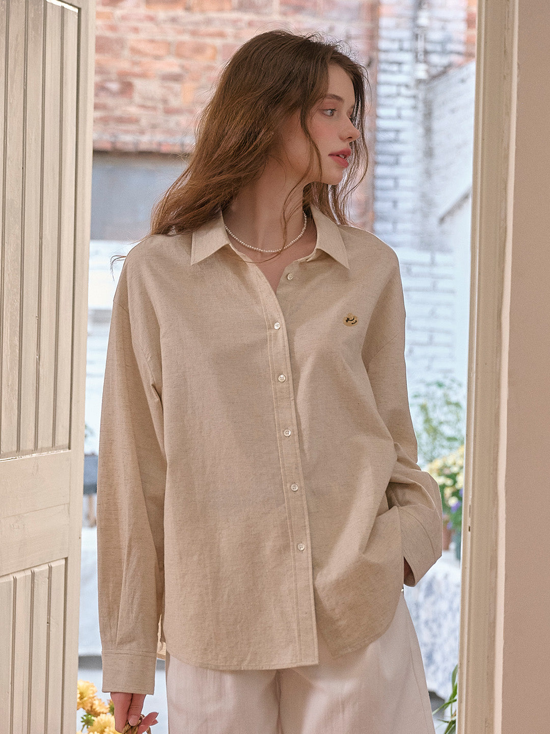 Layla Lapel Embroidery Shirt