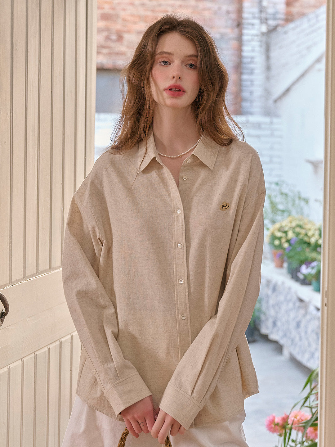 Layla Lapel Embroidery Shirt