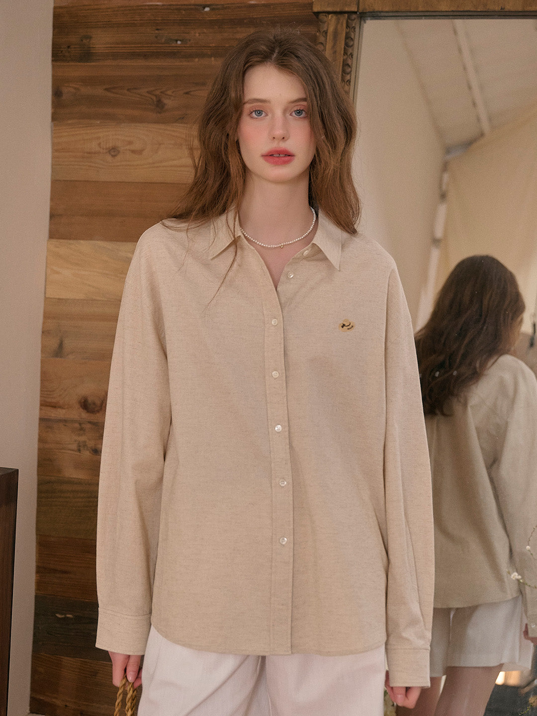 Layla Lapel Embroidery Shirt